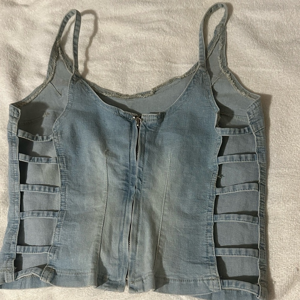 Vintage Acid Washed Wally’s Jeans Jean Top With hole Design size XL!